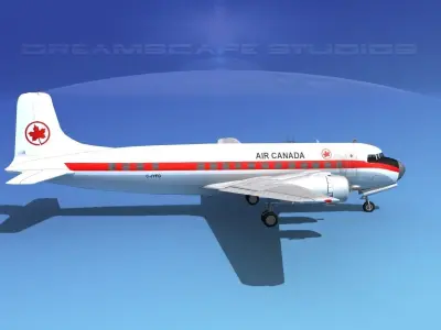 Douglas DC-6 American Airlines 3D model