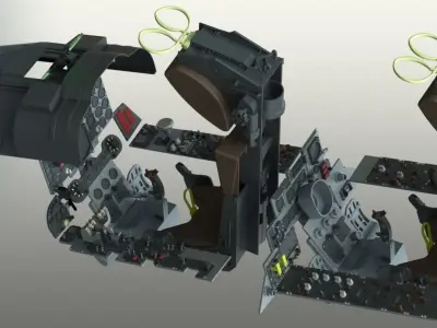 F4 Phantom Hight definition work Cockpit 3D print model