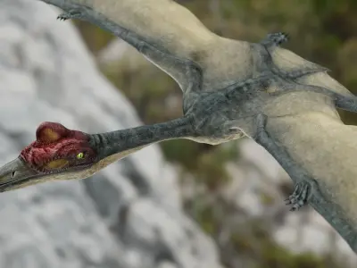 Quetzalcoatlus - Cretaceous Pterosaur Flying Reptile Low-poly 3D model