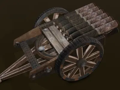 Old Machinery Gun 3D Model Low-poly 3D model