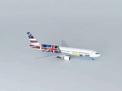 GoldenJet Boeing 767 308 American Tundra Free 3D model