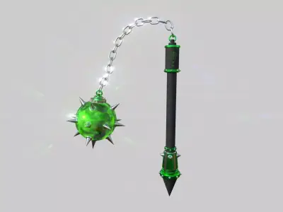 Medieval Flail 09 Nature - Character Fantasy Weaponry Low-poly 3D model