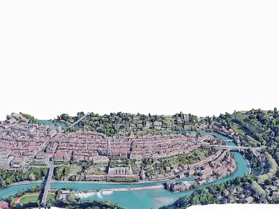 The old city of Bern Low-poly 3D model