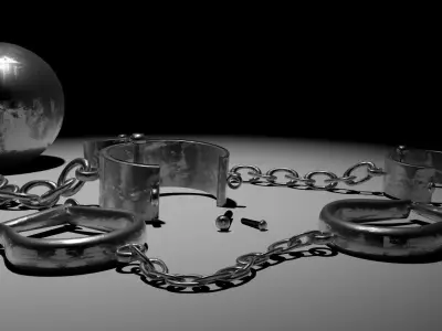 Shackles chained ball and cuffs 3D model