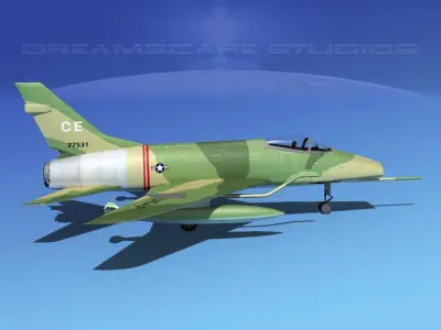 North American F-100D Super Sabre V01 USAF 3D model