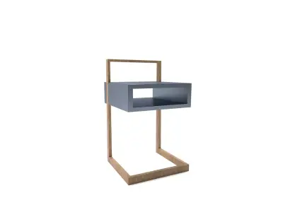 Furniture set bedside table with drawer and wooden stand Free 3D model