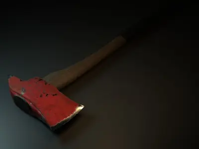 Fire axe Low-poly 3D model Low-poly 3D model