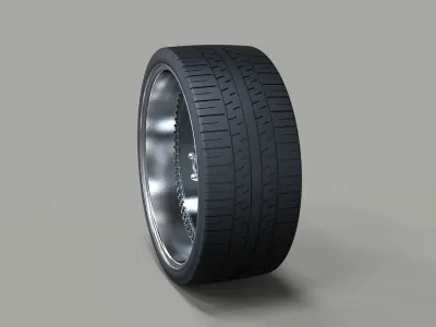 Clear car wheel 3D model