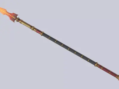 Fire spear Low-poly 3D model get