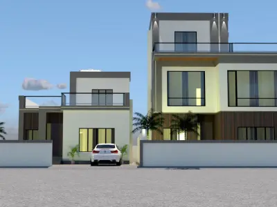 Modern Private Villa with Garage A11 3D model