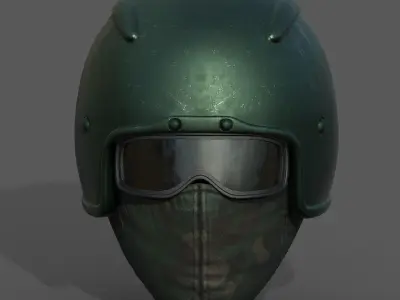 Helmet scifi futuristic military combat soldier armor  Low-poly 3D model