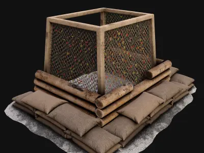 Blindage Dugout Free low-poly 3D model