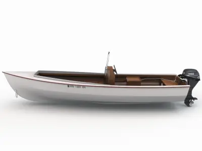 Skiff Motor Boat 3D model