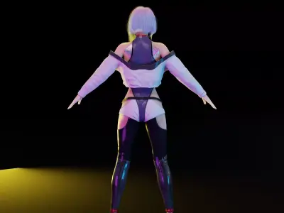 Lucy  Fan Made Female Character Cyberpunk Edgerunners Blender Low-poly 3D model
