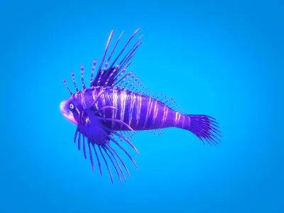 Cartoon Fish Rigged Animated Low-poly 3D model