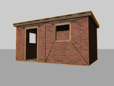 Game Ready Brick Outbuilding Free low-poly 3D model