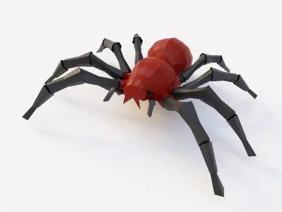 Spider 3d model origami Low-poly 3D model
