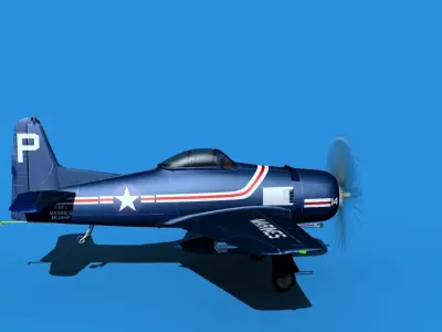 Grumman F8F-2 Bearcat V02 3D model