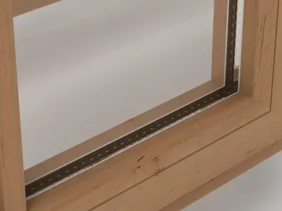 Window 2 two wooden windows 3D model