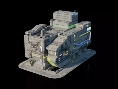 Cyberpunk Building 11 Low-poly 3D model purchase