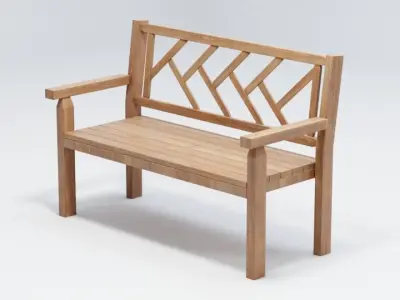 Tahawus Wooden Garden Bench 3D model