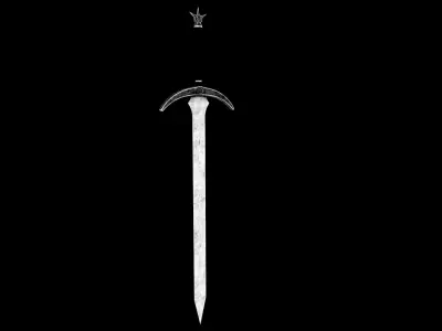 Fantasy Old Sword Low-poly 3D model
