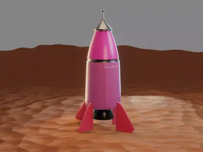Low Polly 3D Rocket Low-poly 3D model