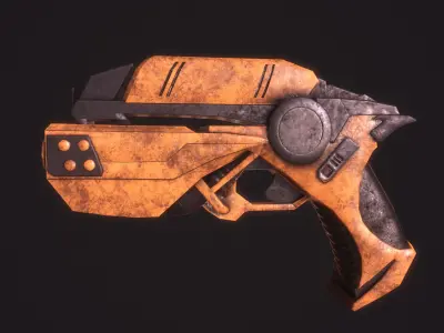 Scifi gun low poly Low-poly 3D model