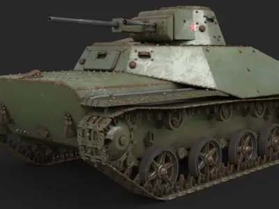 Tank T 40 Vray 3D model