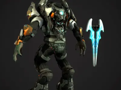 elite warrior Low-poly 3D model