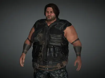 AAA Apocalypse Male Character 09 Low-poly 3D model