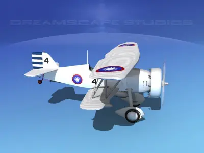 Curtiss F-11-C2 Goshawk V08 3D model