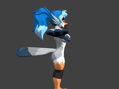 Hurricane the Kite NUDE no rigging Low-poly 3D model