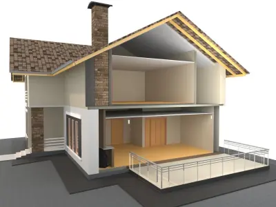 Private house in Revit  3D model