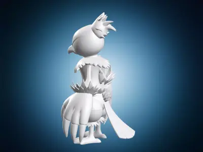 Combusken Miniature Pokemon Figure 3D print model