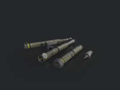 RPG-75 group of weapons Low-poly 3D model