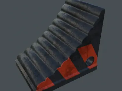 Aircraft Wheel Stopper Low-poly 3D model