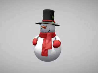 Snowman 4k textures Free low-poly 3D model