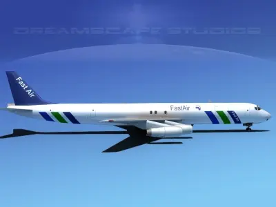 Douglas DC-8-63F Fast Air 3D model