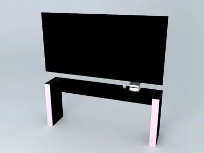 Sideboard with mirror Black Free 3D model