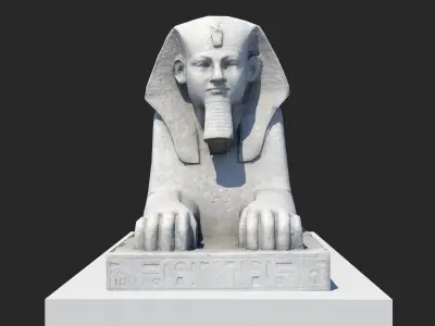Crystal Palace Sphinx Low-poly 3D model