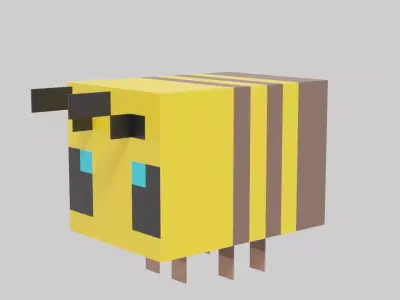 Minecraft Bee Low-poly 3D model