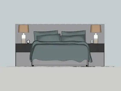 King Bed ASHLEY Baxton Studio Fiorenza Free 3D model