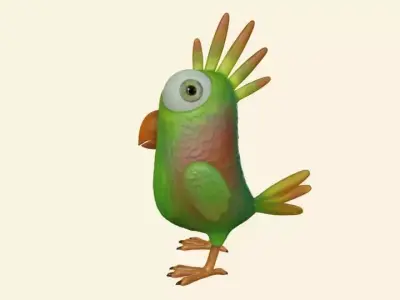 Toon Bird OBJ and Maya format 3D model