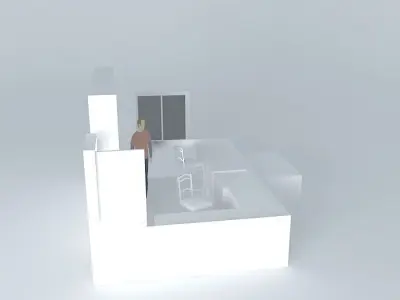 Office Storage shelves and tables Free 3D model