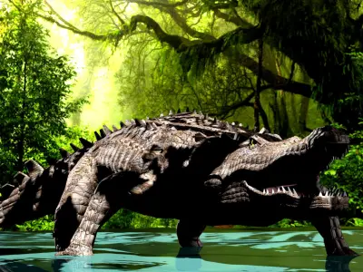 Sea Crocodile Low-poly 3D model