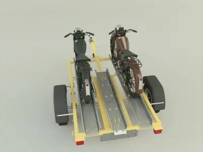 motorcycle trailer 3D model