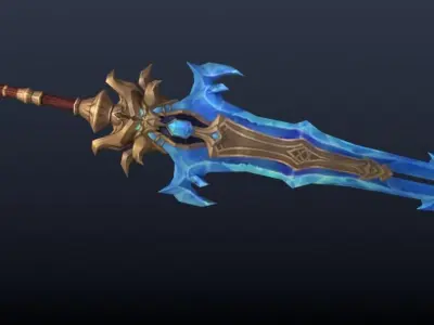 ice Royal Sword Low-poly 3D model
