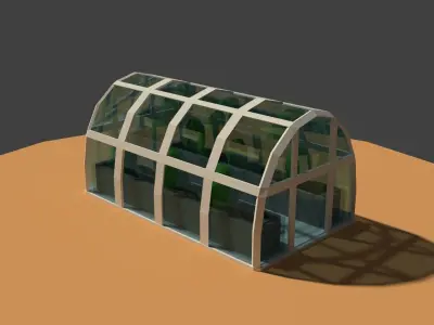 Low Poly Greenhouse Low-poly 3D model