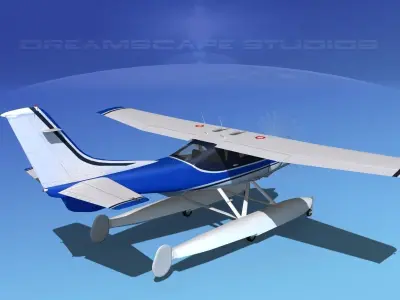 Cessna 182 Skylane Seaplane V07 3D model
